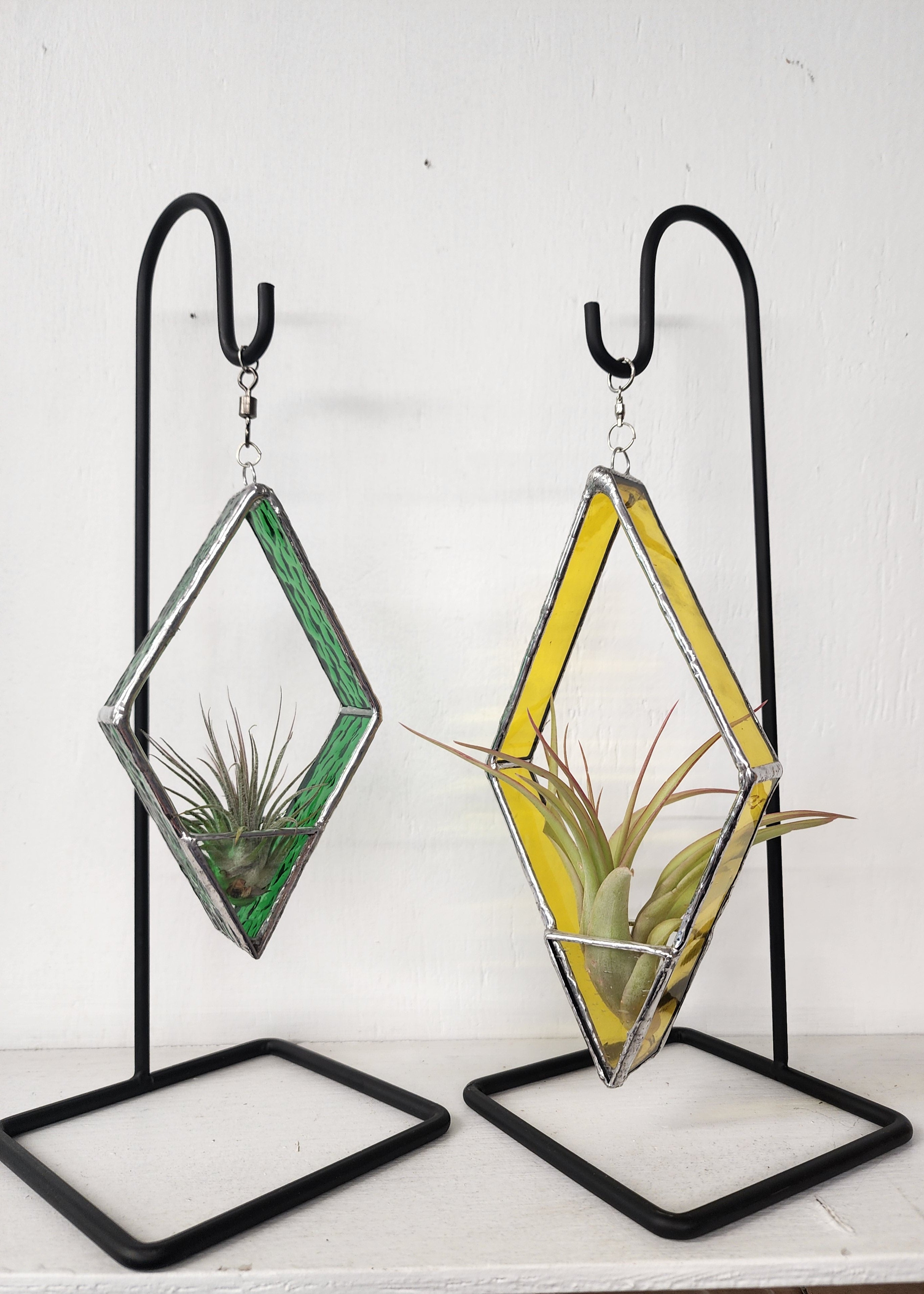 air plant glass holder Diamond Airplant Holder – Whimsey Mae Stained Glass